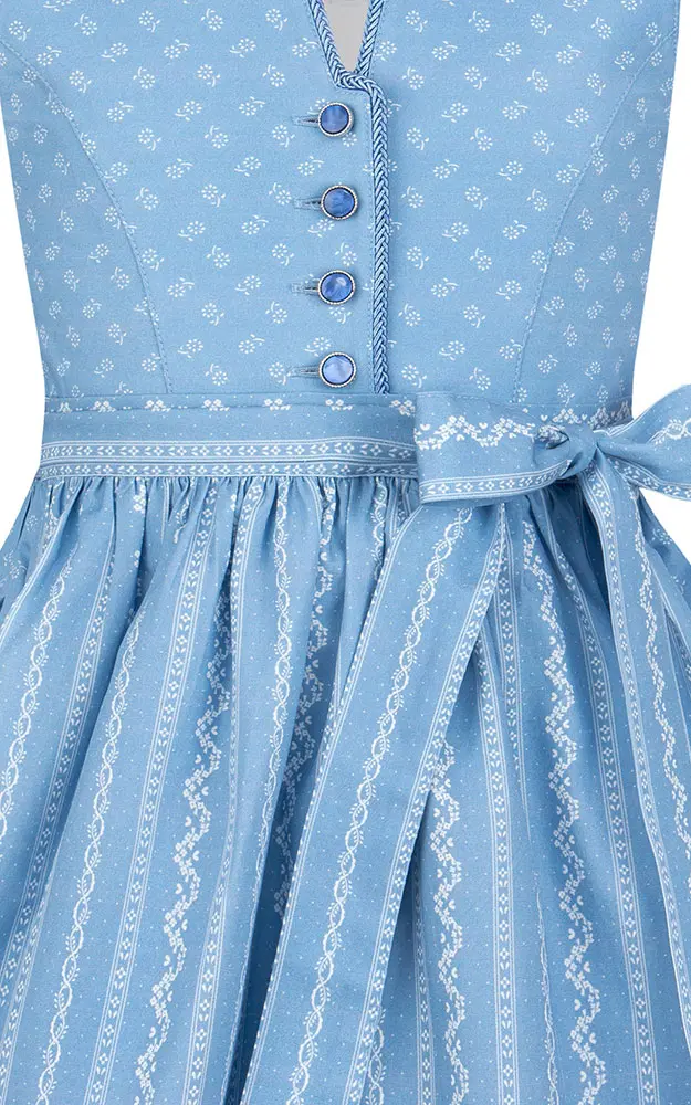 Kinderdirndl Lena mit Schürze, hellblau