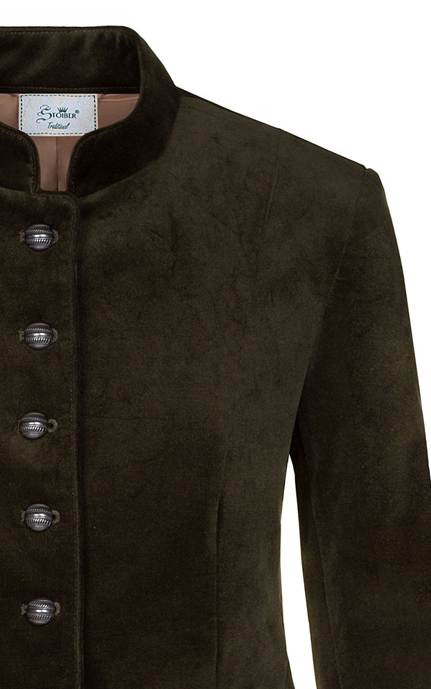 Jacke Gabriele Samt, grün - Stretch