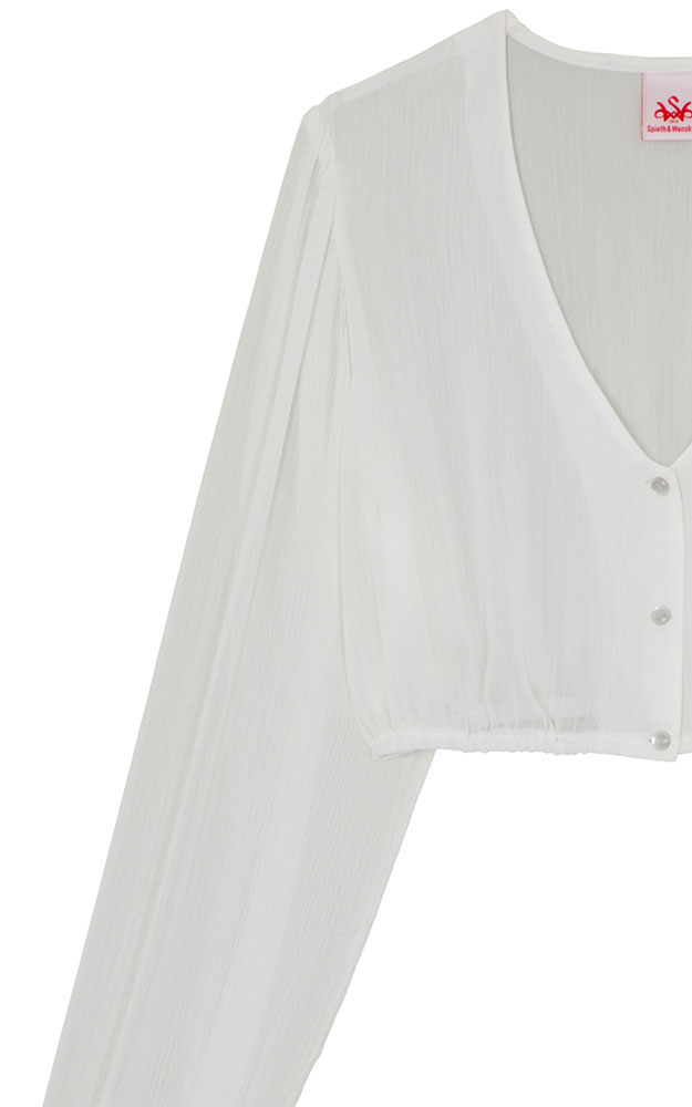 Dirndlbluse Efeu, offwhite Chiffon