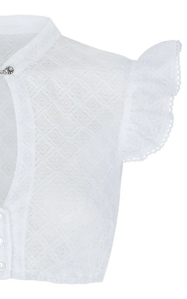 Dirndlbluse 61105, weiß Flügelarm