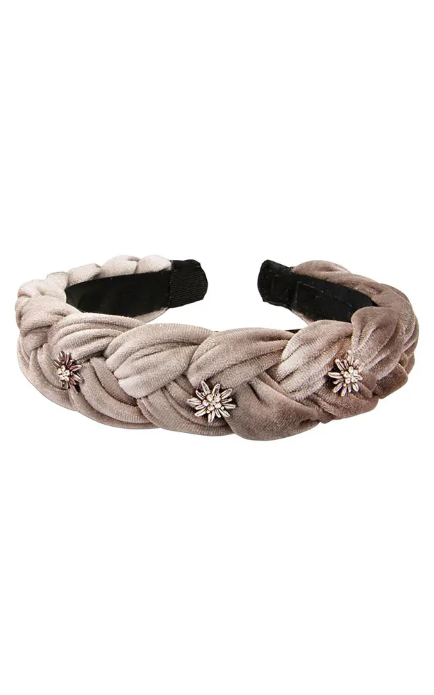 Samt-Haarreif, taupe