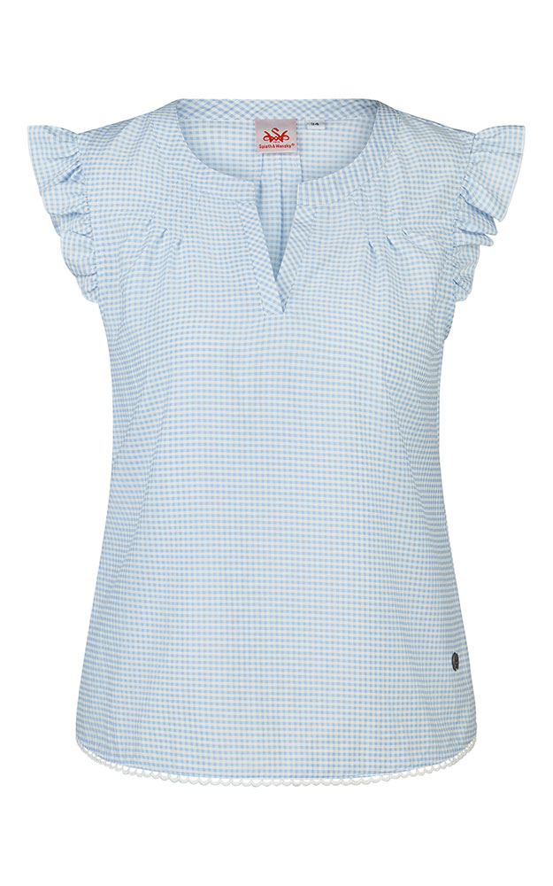 Trachtenbluse Hope, # weiß/hellblau