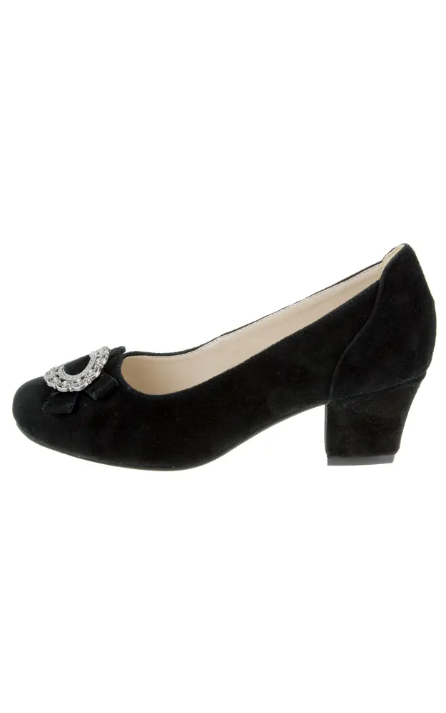Velours-Schuhe 3000008002, schwarz