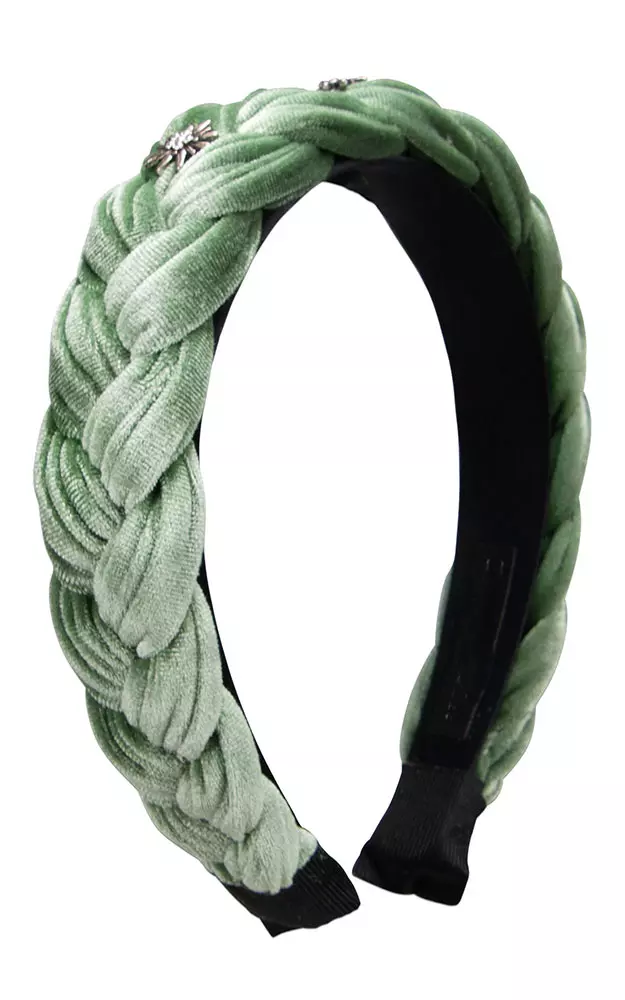 Samt-Haarreif, salbeigrün