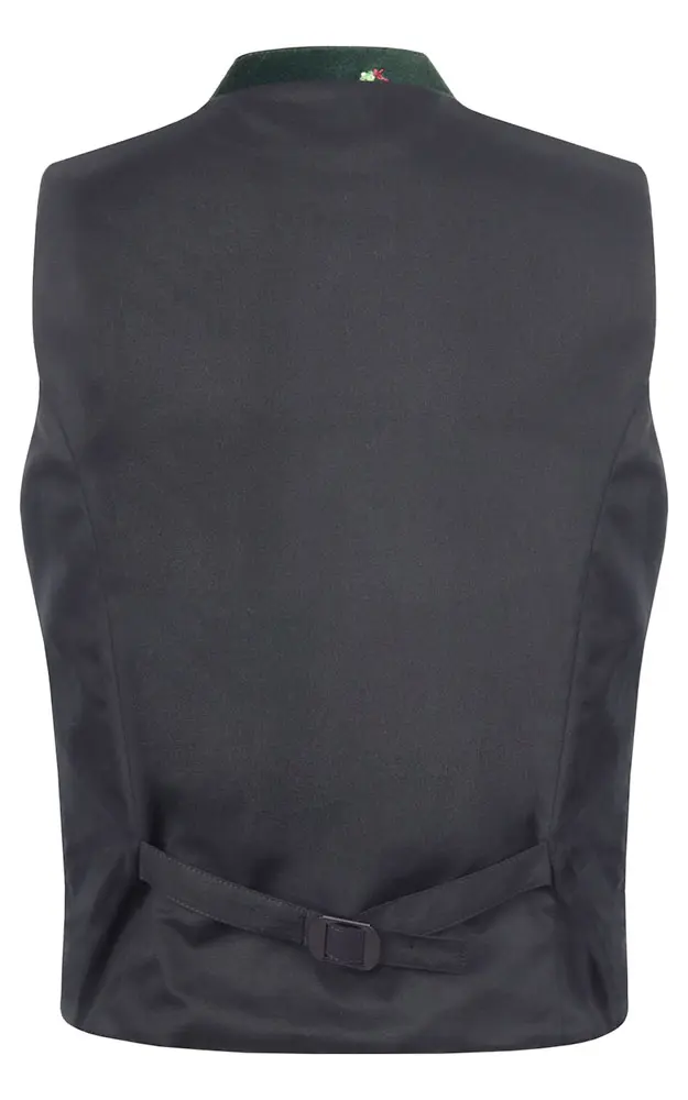 Kinderweste Samt bestickt, tannengrün