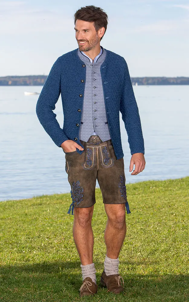 Lederhose Bastian mit Gürtel, wurzel jeans