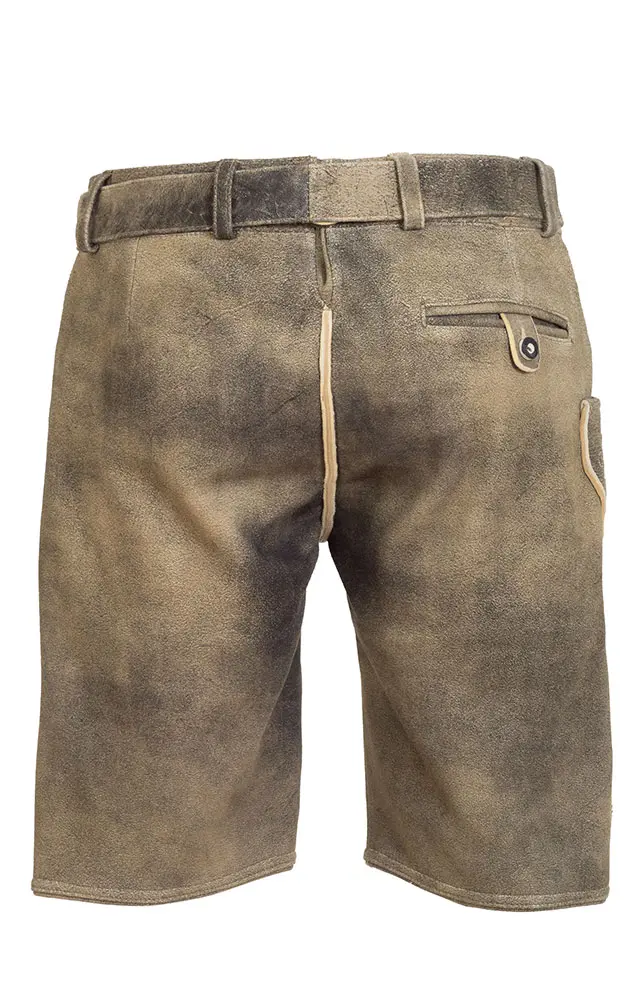 Hirschllederhose 7732 mit Gürtel, forest
