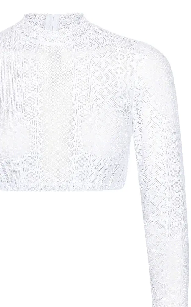 Dirndlbluse 01 0462SL 04, weiß Spitzenarm lang