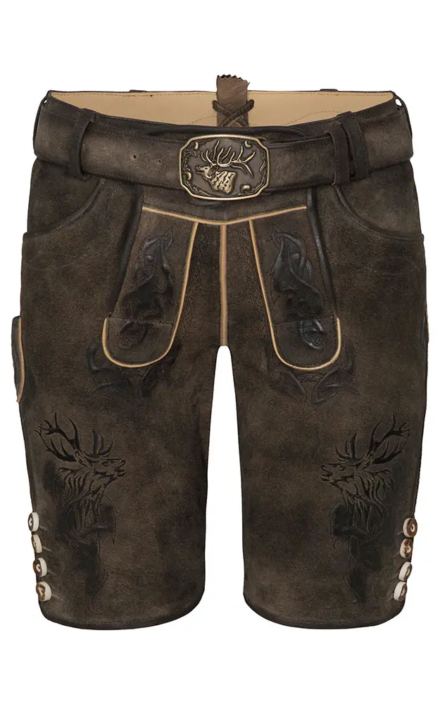 Lederhose Wayen mit Gürtel, vulkan