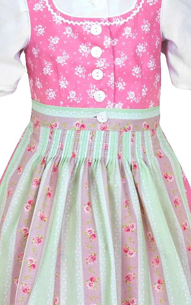 Kinderdirndl Lissi /E rosa, mit Schürze