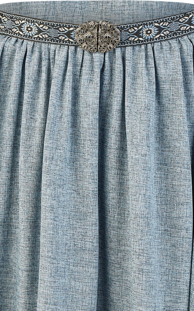 Rock Höhe mit Gürtel, hellblau