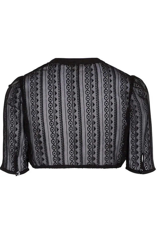 Dirndlbluse Hirse, schwarz Spitze