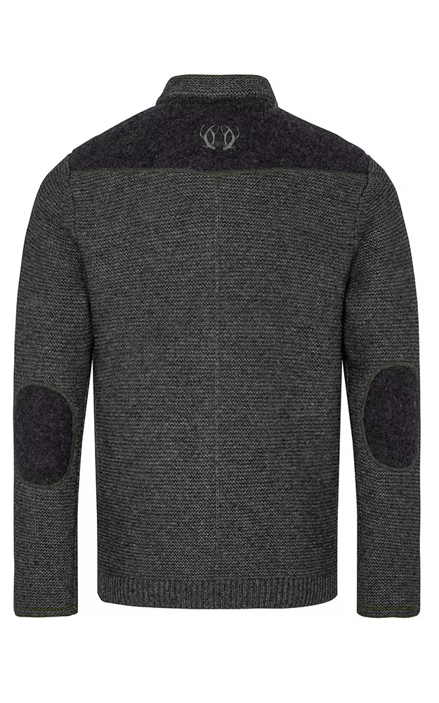 Strickjacke Alfred, dunkelgrau/oliv