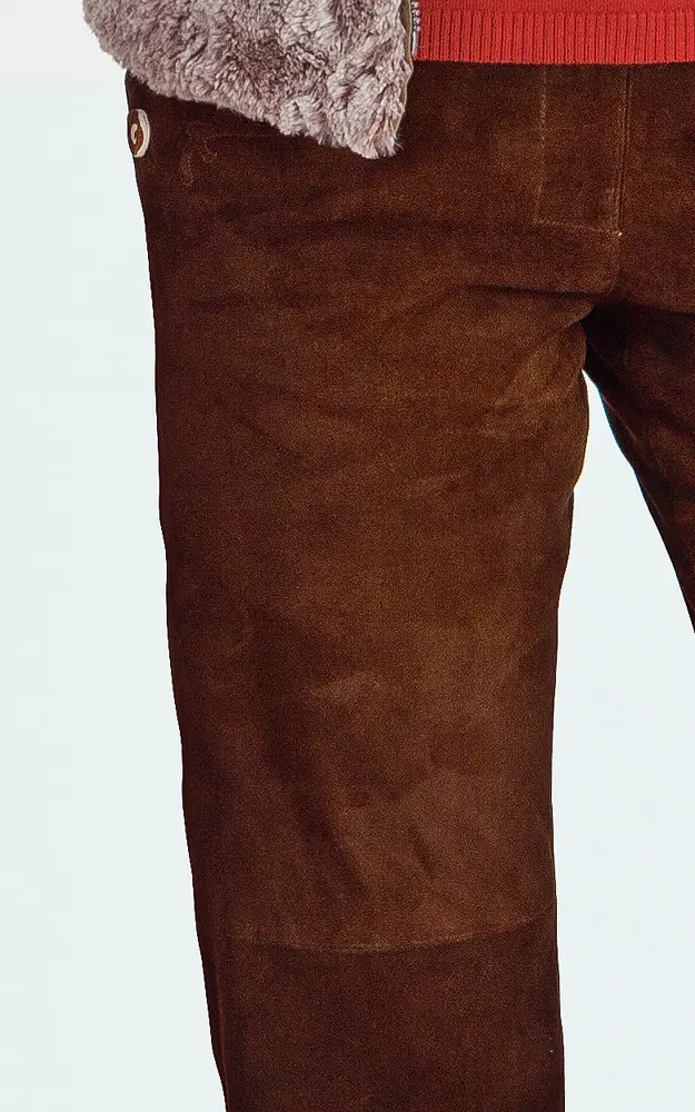 Damenlederhose Verena, lang espresso