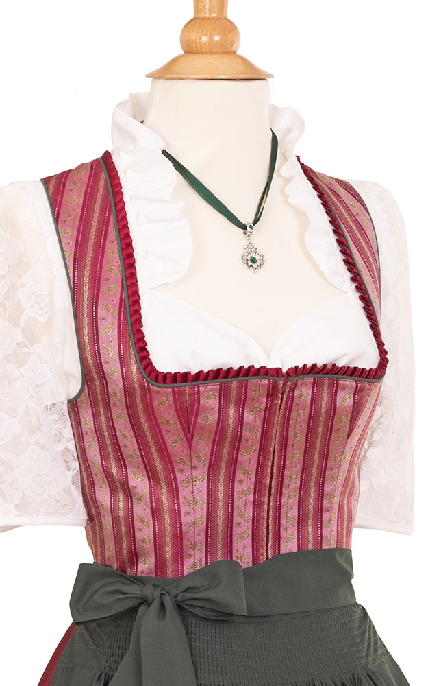 Blusendirndl Glemmtal /E weinrot, mit Schürze