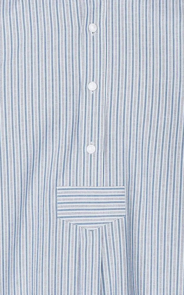 Hemd Mirko, blau/weiß Stehkragen