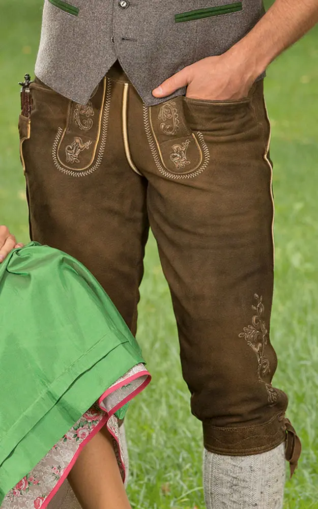 Lederhose Kilian ohne Träger, bisam