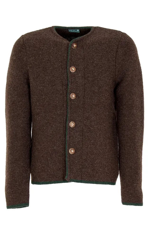 Strickjacke Gerhard, dunkelbraun/tanne