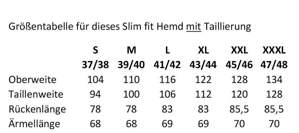 Hemd 182, weiß LK - Slim fit