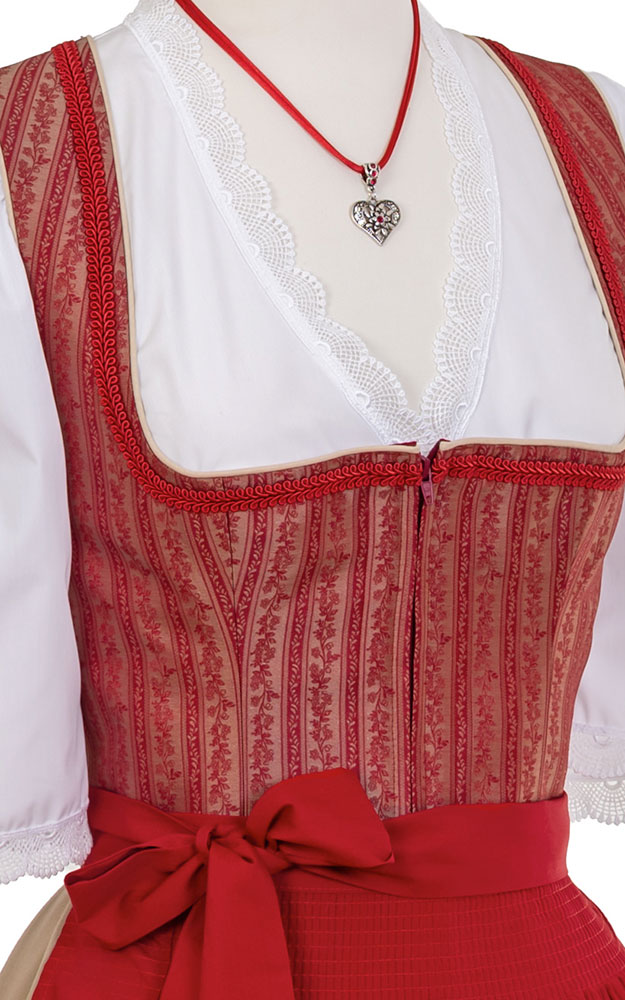 Blusendirndl Hartsee /E rot/natur, ohne Schürze