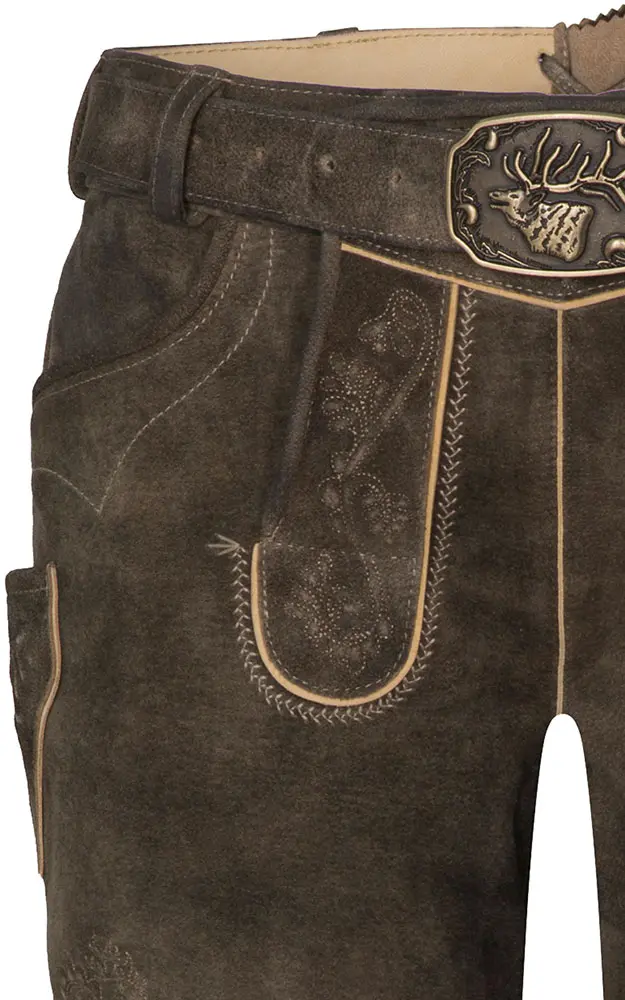 Lederhose Everest mit Gürtel, vulkan