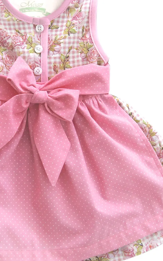 Baby-Dirndl mit Schürze, rosa
