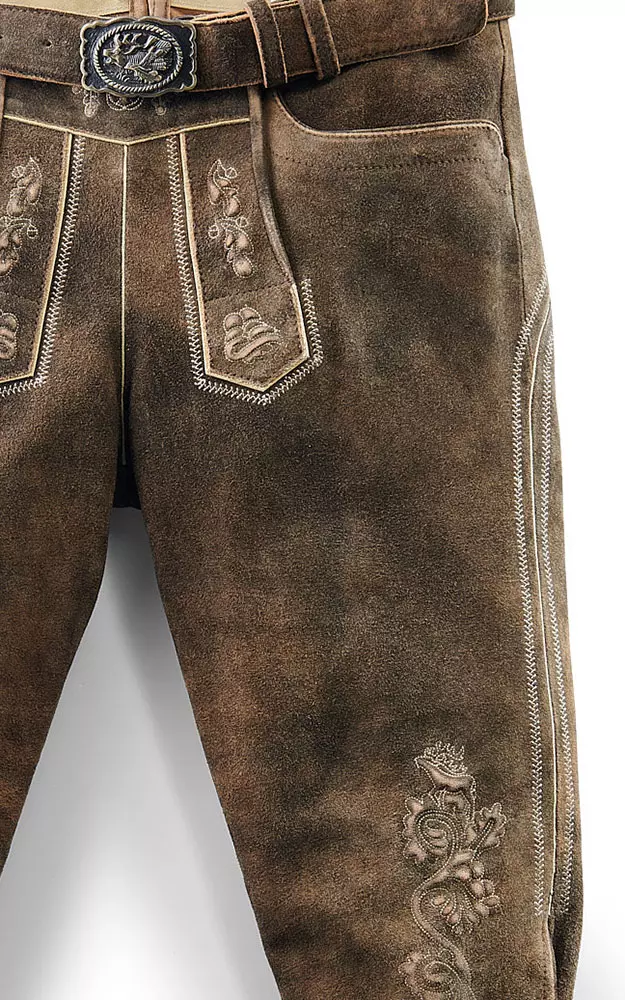 Lederhose Hochberg mit Träger, hopfen