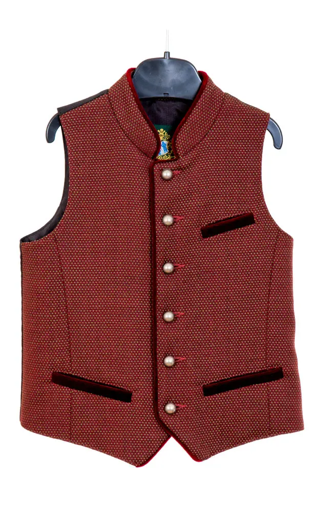 Kinderweste Berni 6812, rot/grün