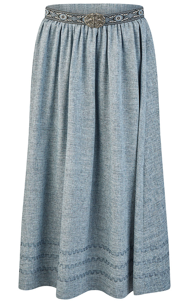 Rock Höhe mit Gürtel, hellblau