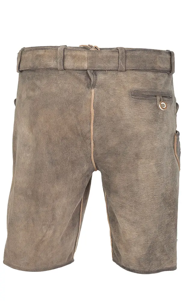 Lederhose Wernhart, mit Gürtel, marmor