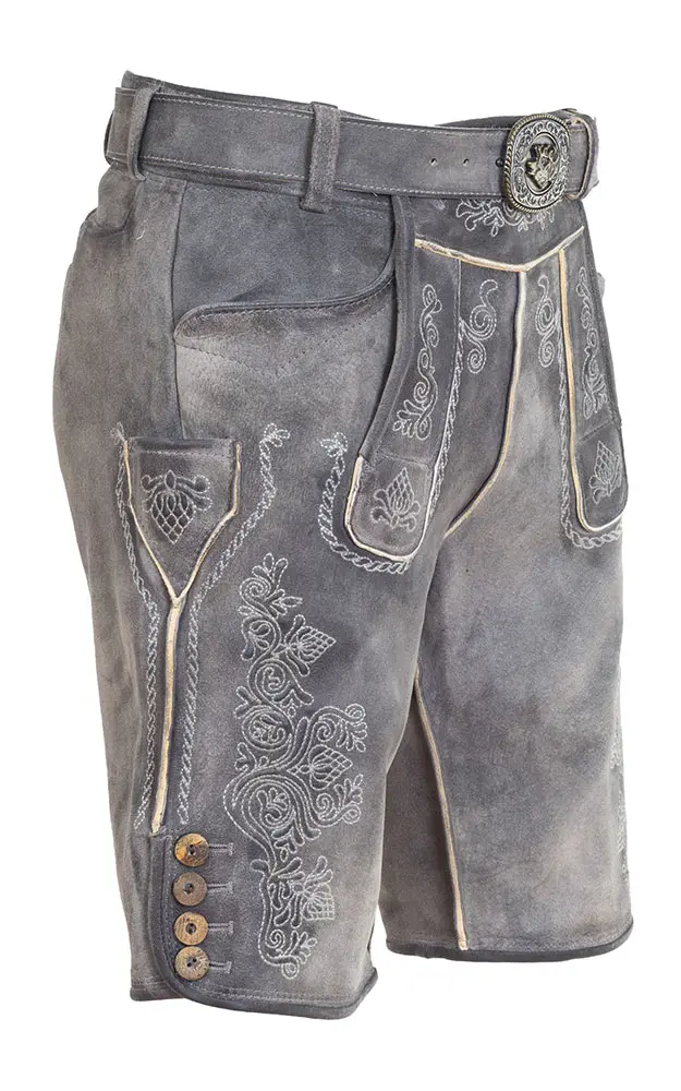 Lederhose Goliath mit Gürtel, kohle