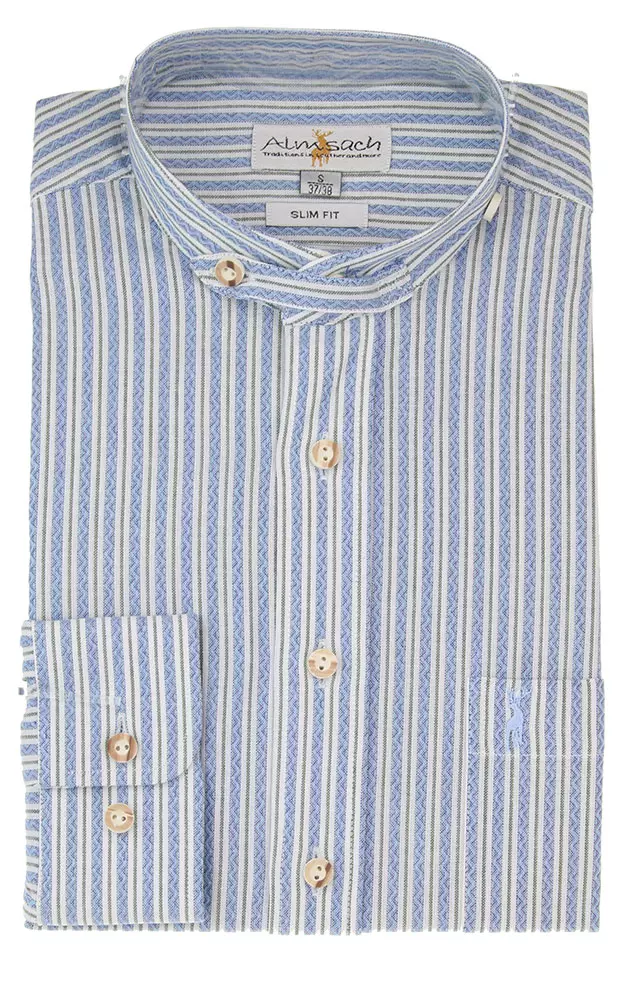 Hemd HE 947 SK, blau/weiß gestreift - Slim fit