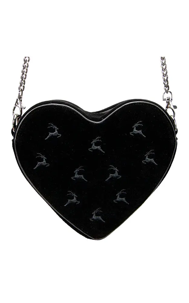 Trachtentasche Samtherz, schwarz