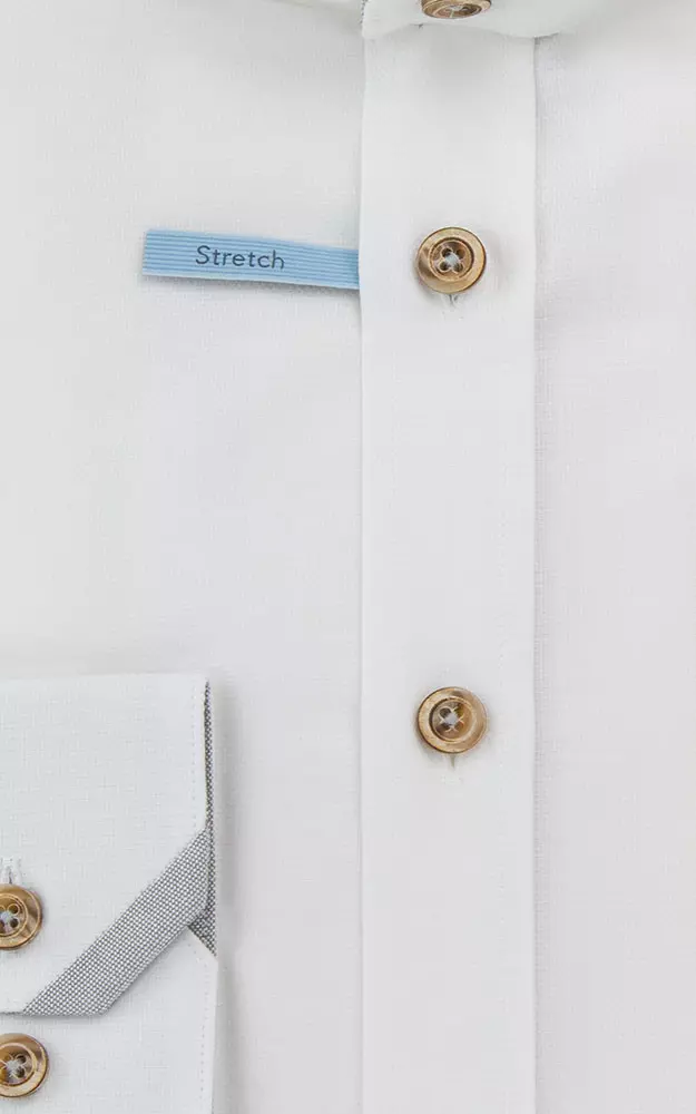 Hemd 3012, weiß/grau - Slim fit