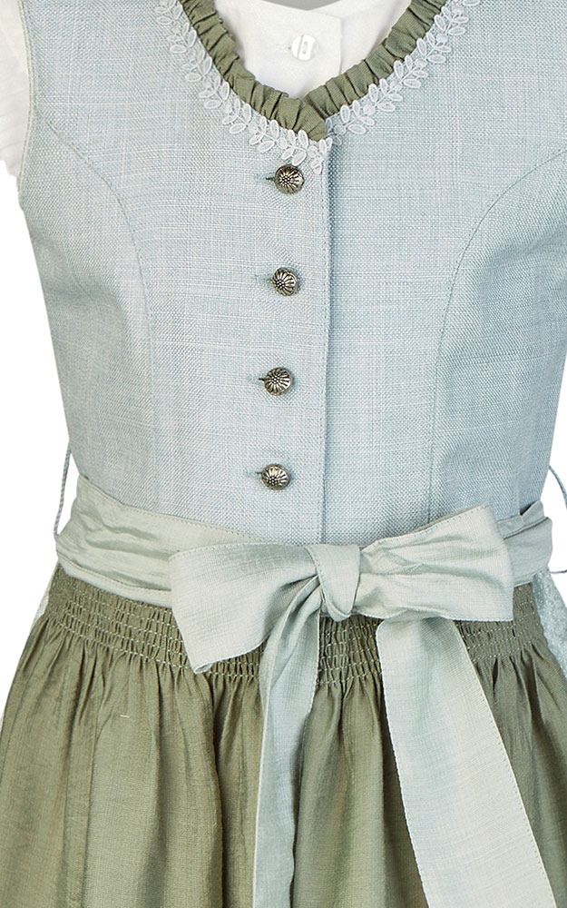 Kinderdirndl Holly mit Bluse & Schürze, mintgrün