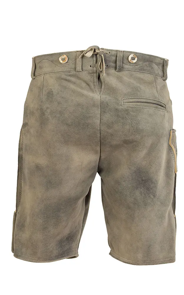 Lederhose Wildleben ohne Träger, beige/grau