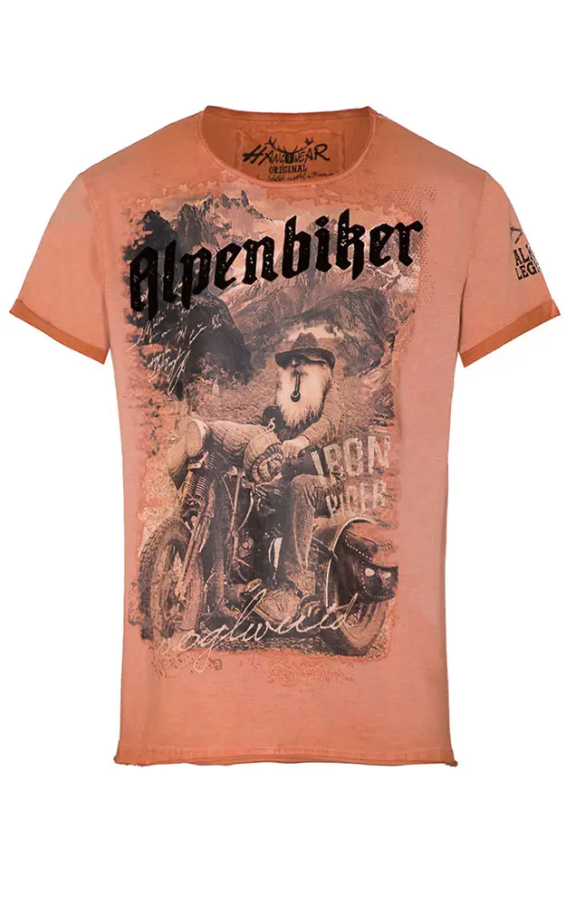 T-Shirt Alpenbiker, orange