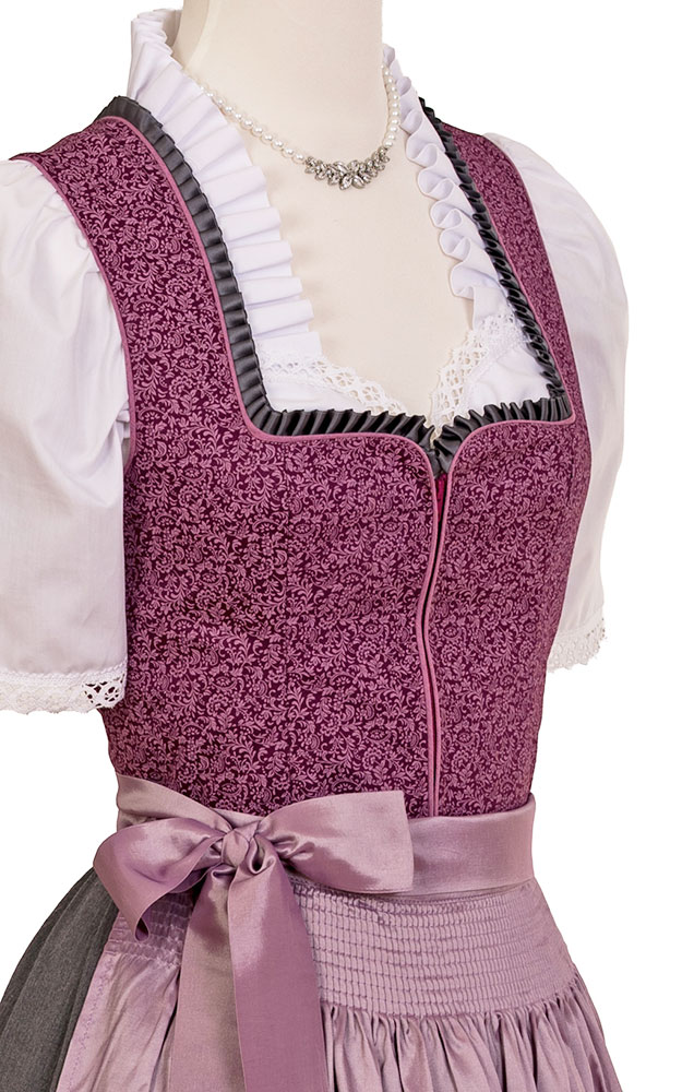 Blusendirndl Riegsee /E beere/grau, ohne Schürze
