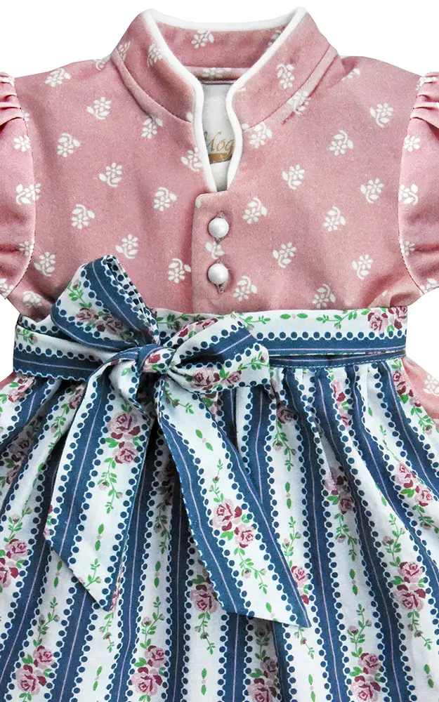 Baby-Dirndl Leni mit Schürze, altrosa