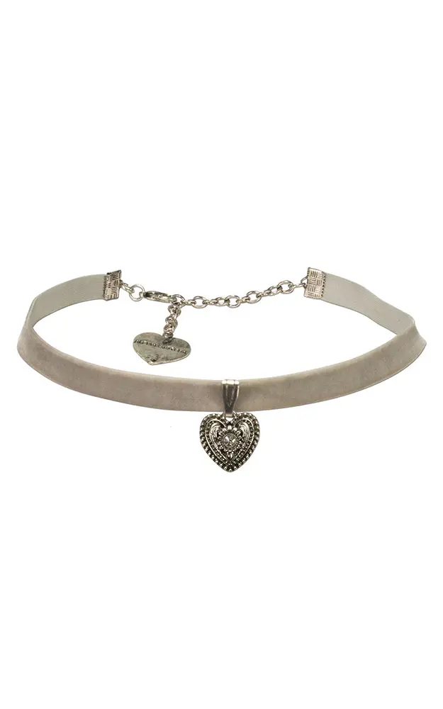 Kette Choker, Herz grau