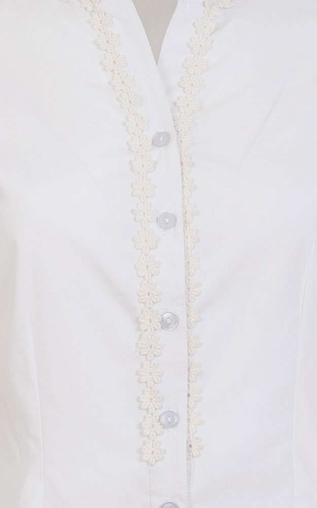 Trachtenbluse 49, weiß