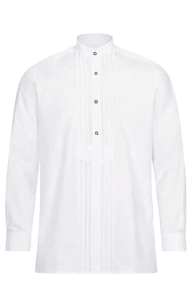 Hemd Gustl Stehkragen, weiß