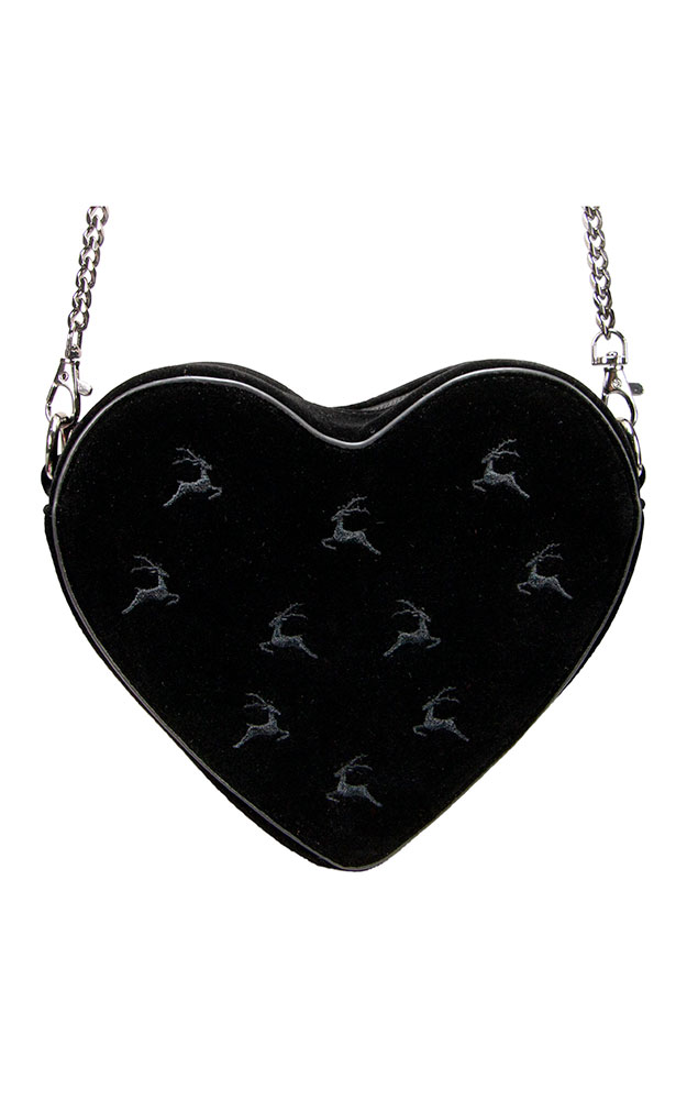 Trachtentasche Samtherz, schwarz
