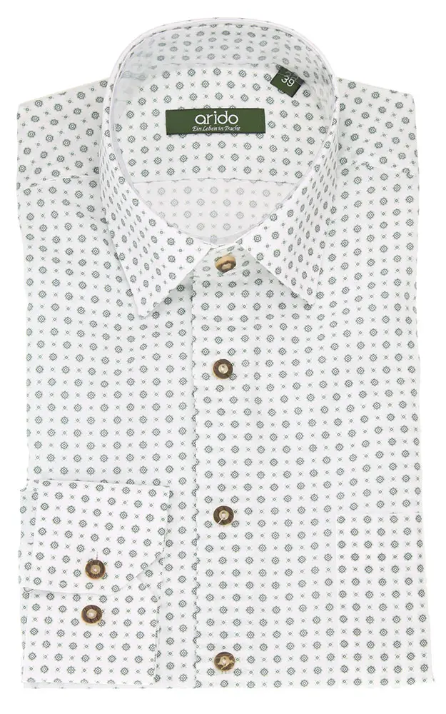 Hemd 2200H 292, weiß/grün LK - Slim fit