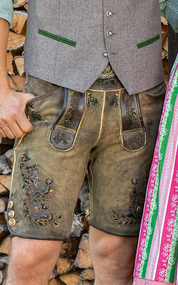 Lederhose Eichinger mit Gürtel, acker kernig