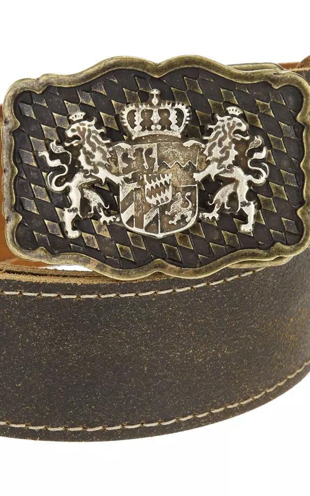 Gürtel 04074 Löwen silber, braun