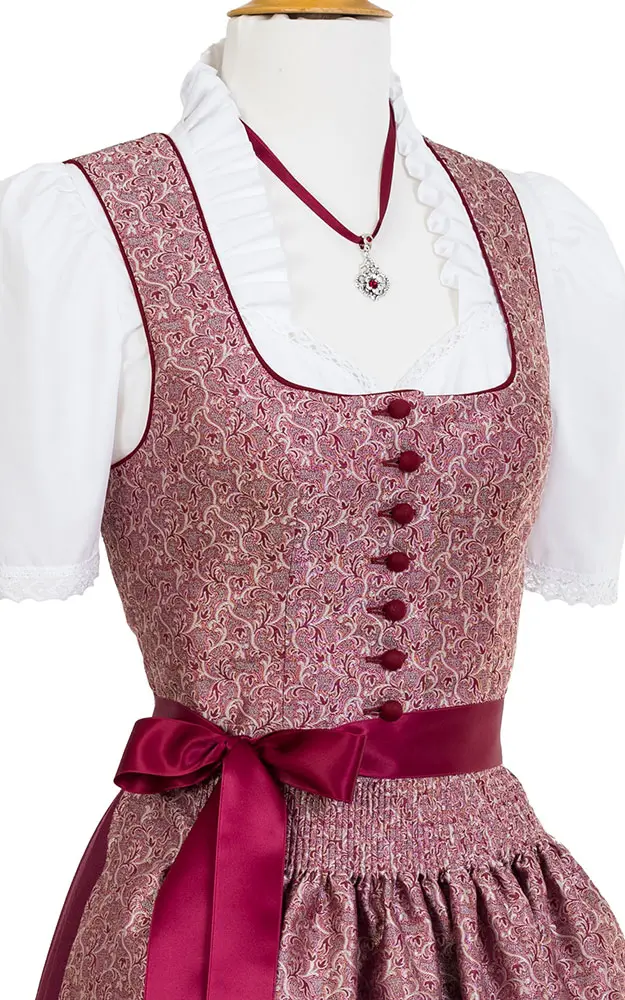 Blusendirndl Griessee /E weinrot, ohne Schürze
