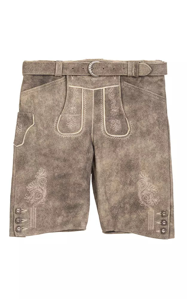 Kinder-Lederhose Felix mit Träger/Gürtel, braun