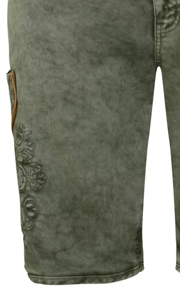 Stofflederhose Trachtenjeans 7120, armygrün