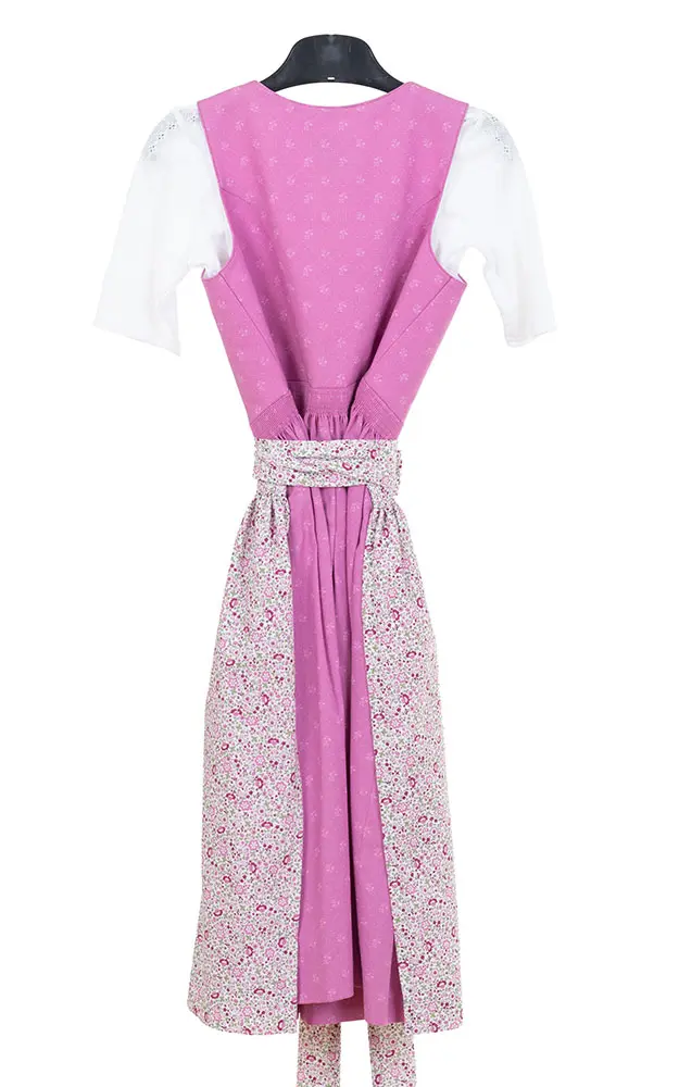 Kinderdirndl Bergsee, mit Schürze u. Bluse altrosa